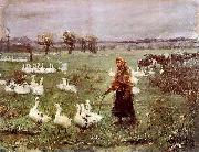 Teodor Axentowicz The Goose Girl. oil